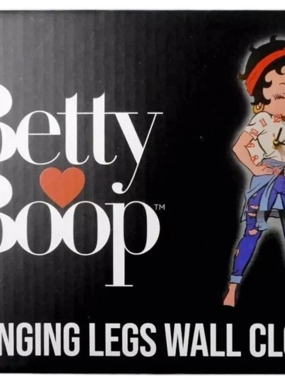 Betty Boop Swinging Legs Wall Clock NEW IN BOX